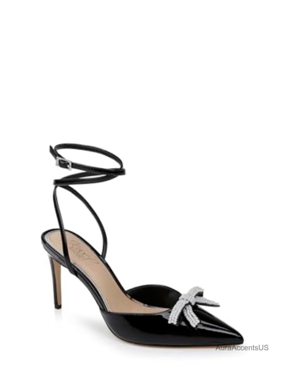 Wraparound Ankle Strap Stiletto Heels Leather